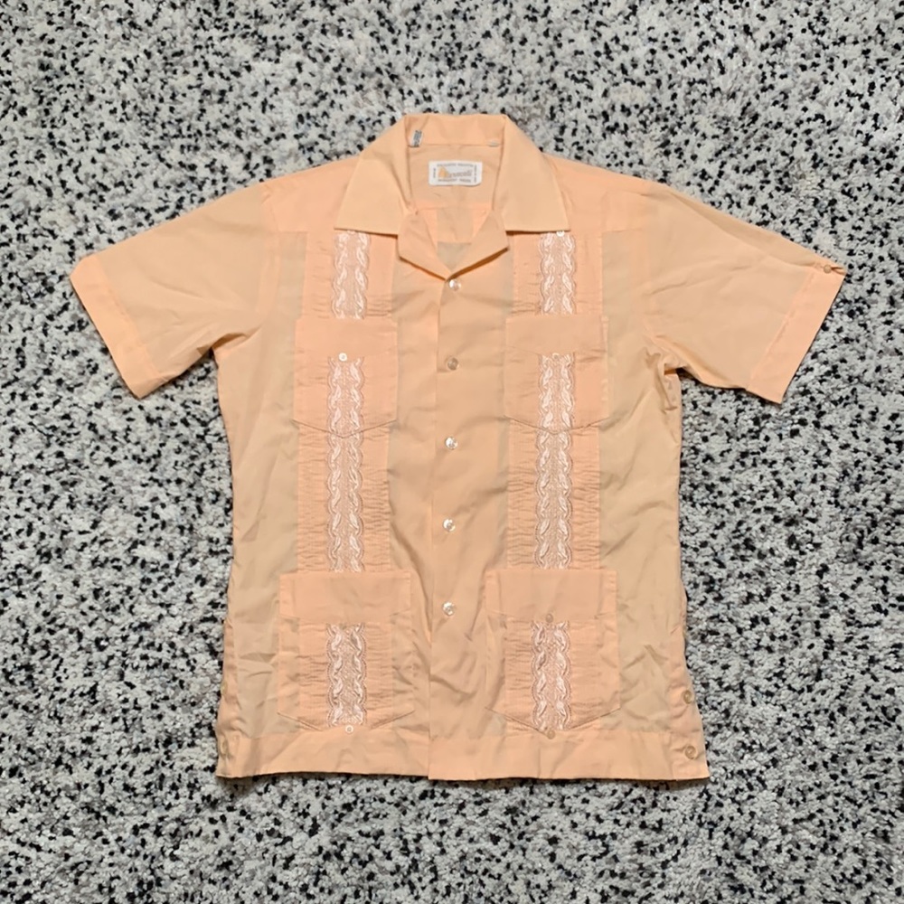 Mexacali Vintage Short Sleeve Embellished 4 Pocket Button Down Shirt M 15-15 1/2